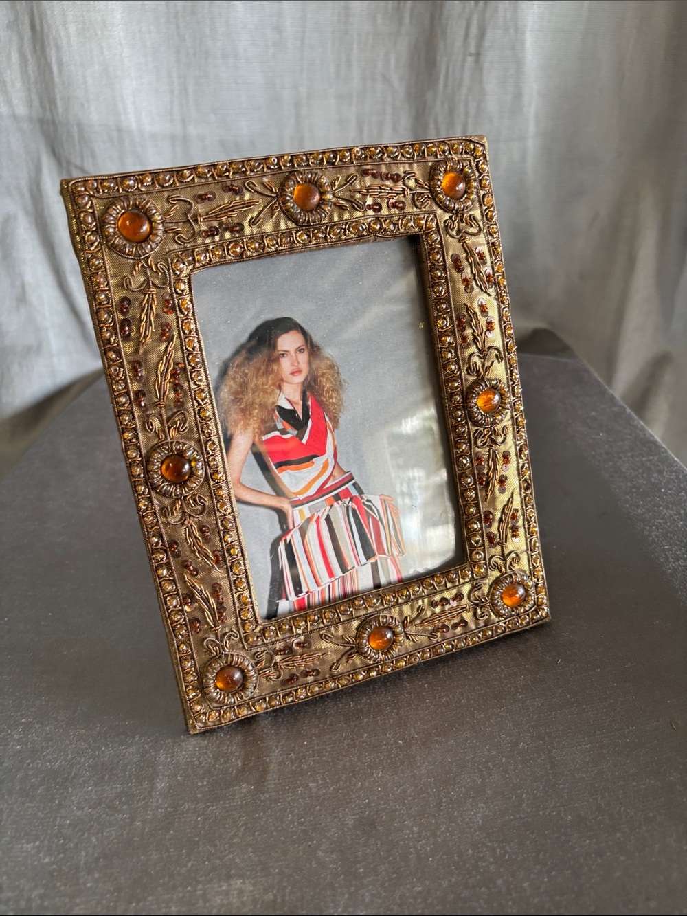 Ornate Amber Accent Picture Frame - Decorative Home Accent